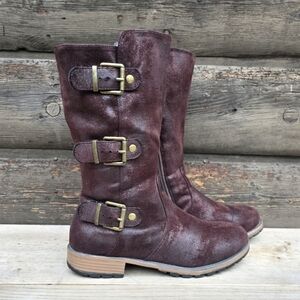 Ruff Hewn Maya Rustic Charm, Brass Buckle, Distressed Mid-calf Boots 8M